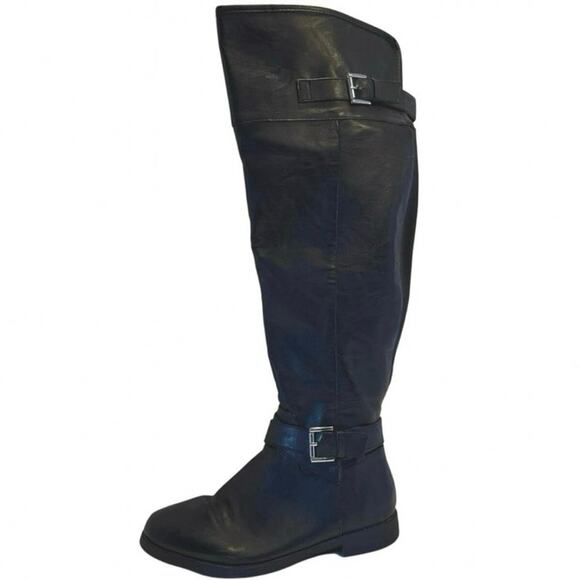 Torrid Over The Knee OTK moto boots faux leather wide calf 7.5 WW - Picture 14 of 14